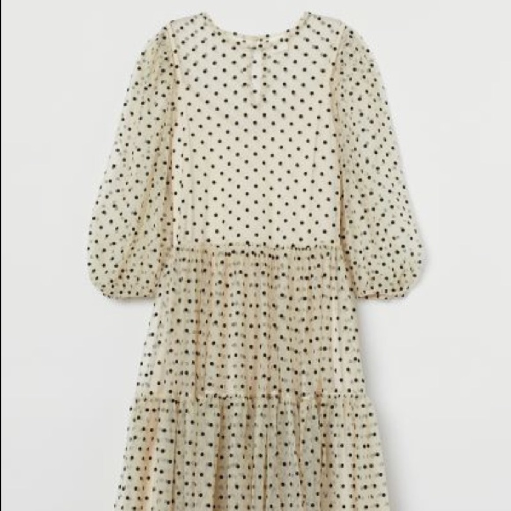 💕 Knee-length dress in mesh polka dot 💕